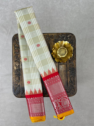 GADWAL PURE SILK CHECKS HANDLOOM SAREE