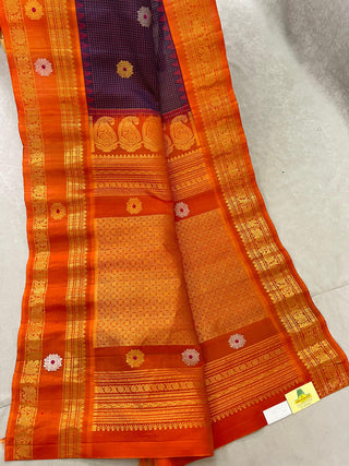 GADWAL PURE SILK CHECKS HANDLOOM SAREE