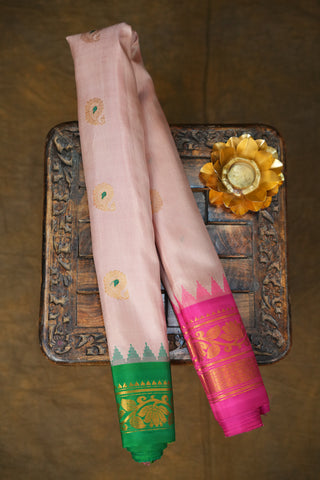 GADWAL PURE SILK GANGA JAMUNA BORDER SAREE