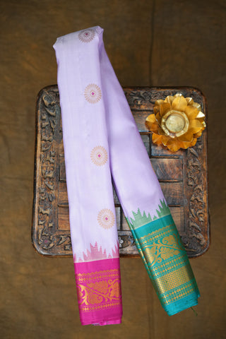 GADWAL PURE SILK GANGA JAMUNA BORDER SAREE