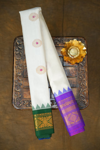 GADWAL PURE SILK GANGA JAMUNA BORDER SAREE