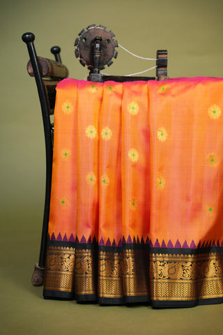 GADWAL PURE SILK GANGA JAMUNA BORDER SAREE