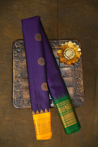 GADWAL PURE SILK GANGA JAMUNA BORDER SAREE