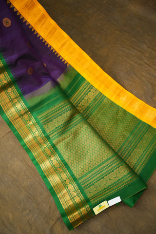 GADWAL PURE SILK GANGA JAMUNA BORDER SAREE