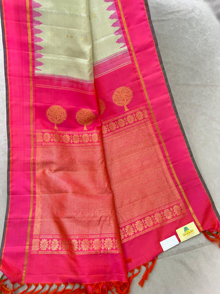 GADWAL PURE SILK GAP BORDER HANDLOOM SAREE
