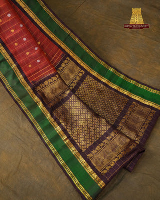 GADWAL PURE SILK GAP BORDER HANDLOOM SAREE