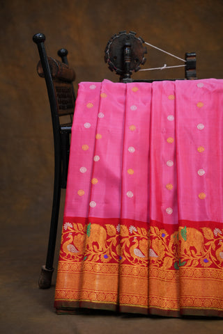 GADWAL PURE SILK MEENAKARI TURNING BORDER SAREE