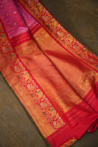 GADWAL PURE SILK MEENAKARI TURNING BORDER SAREE