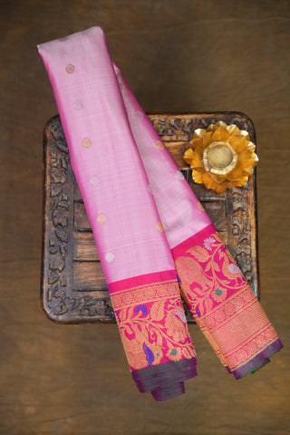 GADWAL PURE SILK MEENAKARI TURNING BORDER SAREE