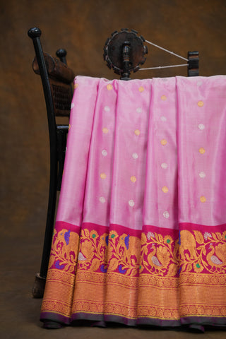 GADWAL PURE SILK MEENAKARI TURNING BORDER SAREE