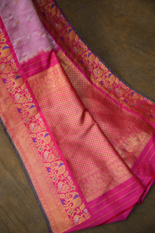 GADWAL PURE SILK MEENAKARI TURNING BORDER SAREE