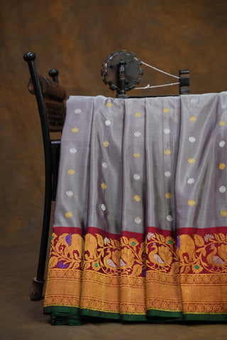 GADWAL PURE SILK MEENAKARI TURNING BORDER SAREE
