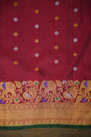 GADWAL PURE SILK MEENAKARI TURNING BORDER SAREE