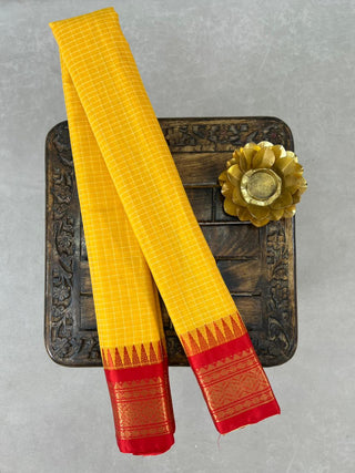 GADWAL PURE COTTON CHECKS HANDLOOM SAREE