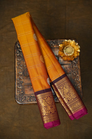 EXCLUSIVE GADWAL BIG CHECKS PURE SILK HANDLOOM SAREE