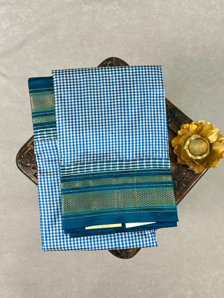 NARAYANPET GINGHAM CHECKS PURE SILK HANDLOOM SAREE