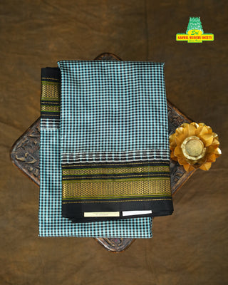 NARAYANPET GINGHAM CHECKS PURE SILK HANDLOOM SAREE