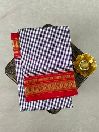 NARAYANPET GINGHAM CHECKS PURE SILK HANDLOOM SAREE