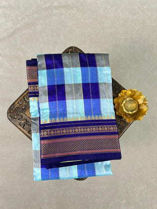 NARAYANPET KATTAM CHECKS PURE SILK HANDLOOM SAREE