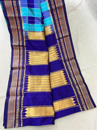 NARAYANPET KATTAM CHECKS PURE SILK HANDLOOM SAREE