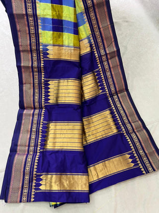 NARAYANPET KATTAM CHECKS PURE SILK HANDLOOM SAREE