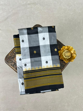 NARAYANPET KATTAM CHECKS PURE SILK HANDLOOM SAREE