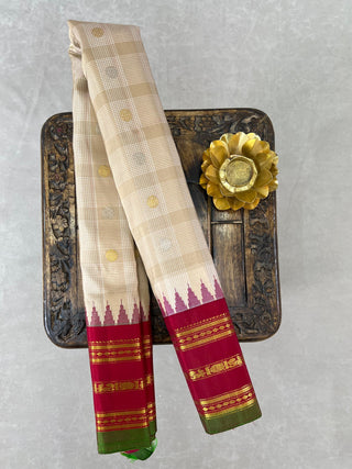 GADWAL PURE SILK CHECKS HANDLOOM SAREE