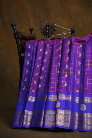 GADWAL PURE SILK CHECKS HANDLOOM SAREE