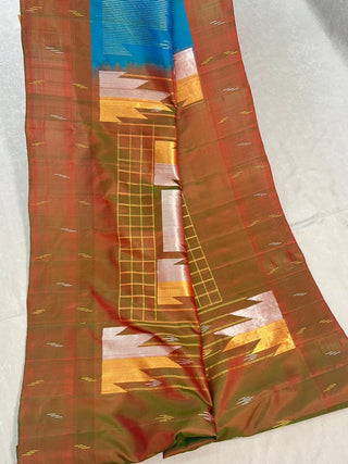 GADWAL PURE SILK PLAIN BORDER HANDLOOM SAREE