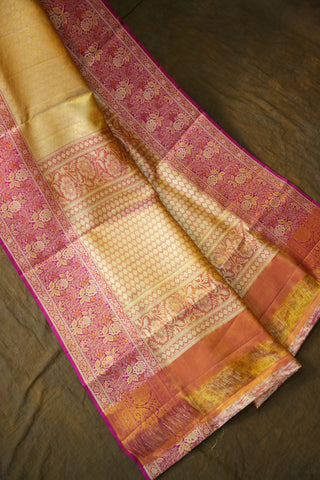 KANCHIPURAM PURE SILK TISSUE BROCADE SAREE
