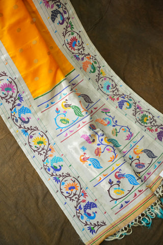 GADWAL PURE SILK TISSUE BORDER PAITHANI SAREE