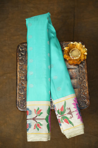 GADWAL PURE SILK TISSUE BORDER PAITHANI SAREE