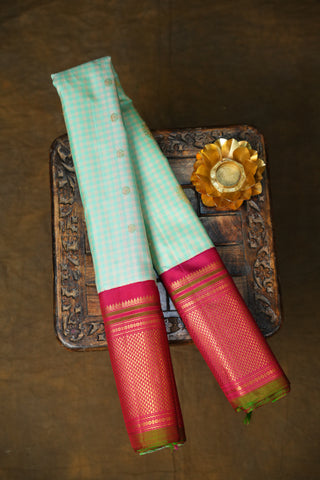 GADWAL PURE SILK GINGHAM CHECKS HANDLOOM SAREE