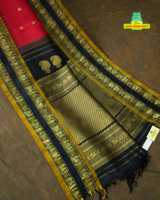 GADWAL PURE SILK GAP BORDER HANDLOOM SAREE