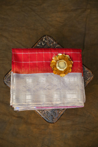 GADWAL PURE SILK TISSUE BORDER HANDLOOM SAREE