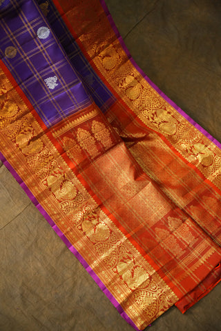 EXCLUSIVE GADWAL BIG CHECKS PURE SILK HANDLOOM SAREE