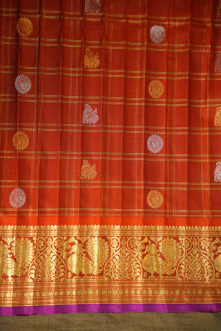 EXCLUSIVE GADWAL BIG CHECKS PURE SILK HANDLOOM SAREE
