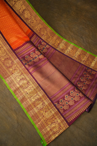 GADWAL PURE SILK BROCADE HANDLOOM SAREE
