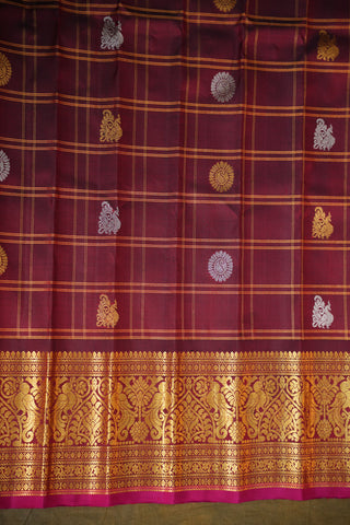 EXCLUSIVE GADWAL BIG CHECKS PURE SILK HANDLOOM SAREE