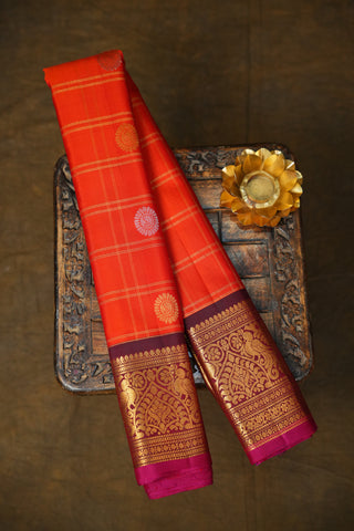 EXCLUSIVE GADWAL BIG CHECKS PURE SILK HANDLOOM SAREE