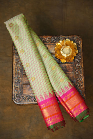 GADWAL PURE SILK CHECKS HANDLOOM SAREE