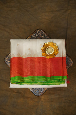 GADWAL PURE SILK TISSUE BORDER HANDLOOM SAREE