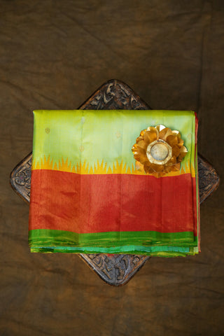 GADWAL PURE SILK TISSUE BORDER HANDLOOM SAREE