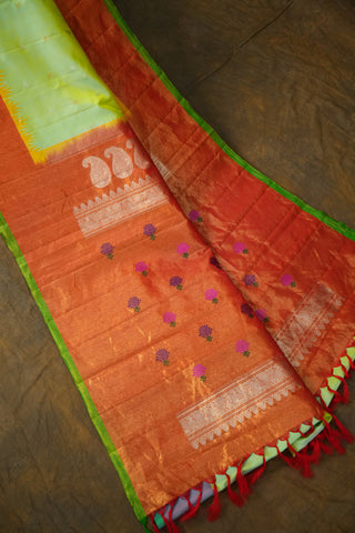 GADWAL PURE SILK TISSUE BORDER HANDLOOM SAREE