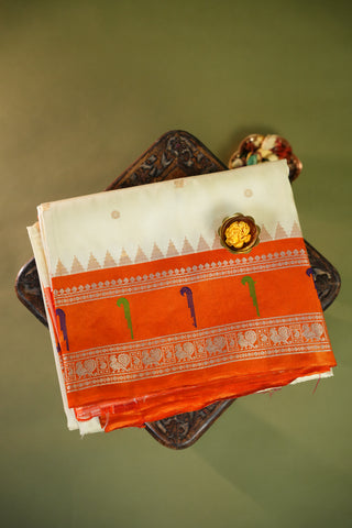 GADWAL PURE SILK TISSUE BORDER HANDLOOM SAREE