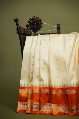 GADWAL PURE SILK TISSUE BORDER HANDLOOM SAREE