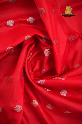 GADWAL PURE SILK SILVER ZARI GAP BORDER SAREE