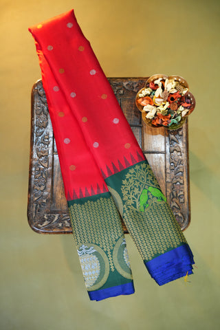 GADWAL PURE SILK MEENAKARI TURNING BORDER SAREE
