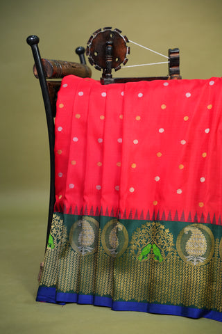 GADWAL PURE SILK MEENAKARI TURNING BORDER SAREE