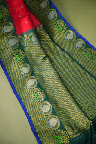 GADWAL PURE SILK MEENAKARI TURNING BORDER SAREE